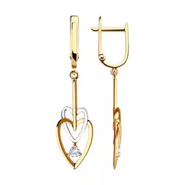 Серьги с английским замком из золота 028608