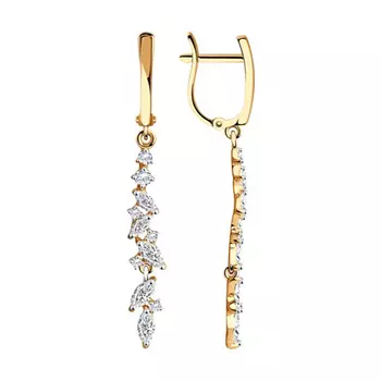 Серьги с английским замком из золота 028613