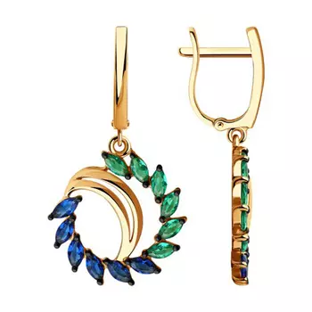 Серьги с английским замком из золота 028626