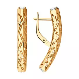 Серьги с английским замком из золота 028643