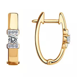 Серьги с английским замком из золота 028656