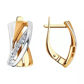 Серьги с английским замком из золота 028747