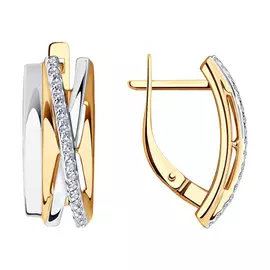 Серьги с английским замком из золота 028786