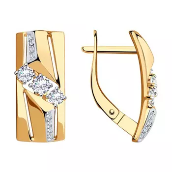 Серьги с английским замком из золота 028787