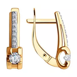 Серьги с английским замком из золота 028855