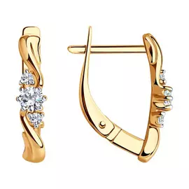 Серьги с английским замком из золота 028872