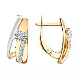 Серьги с английским замком из золота 028873