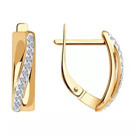 Серьги с английским замком из золота 028933