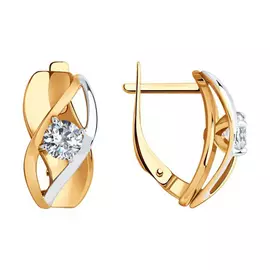 Серьги с английским замком из золота 028935