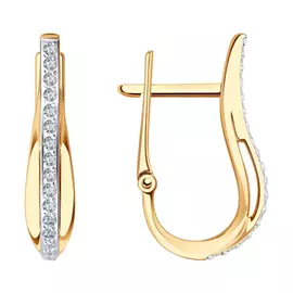 Серьги с английским замком из золота 029052