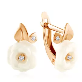 Серьги с английским замком из золота 02-7490