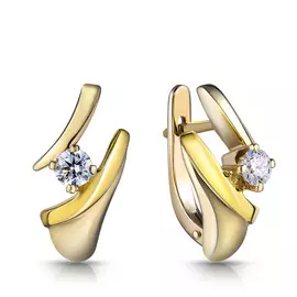 Серьги с английским замком из золота 08365