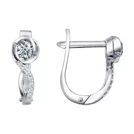 Серьги с английским замком из золота 1020214