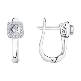 Серьги с английским замком из золота 1020722