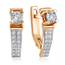 Серьги с английским замком из золота 1020742