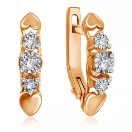 Серьги с английским замком из золота 1020853