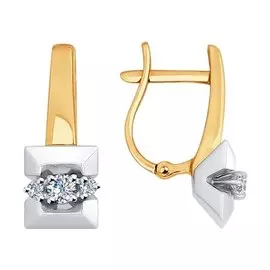 Серьги с английским замком из золота 1020960