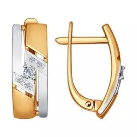 Серьги с английским замком из золота 1021025