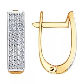 Серьги с английским замком из золота 1021059