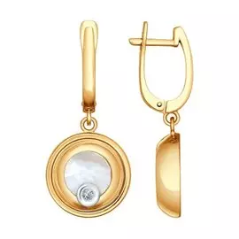 Серьги с английским замком из золота 1021077