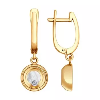 Серьги с английским замком из золота 1021094