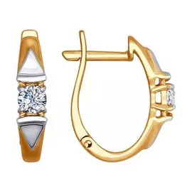 Серьги с английским замком из золота 1021125