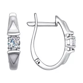 Серьги с английским замком из золота 1021126