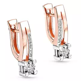 Серьги с английским замком из золота 12-01084-1000