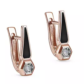 Серьги с английским замком из золота 12-01243-1002