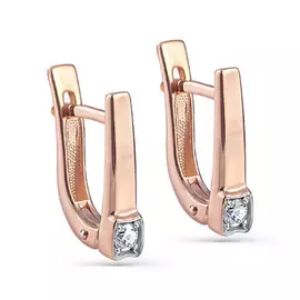 Серьги с английским замком из золота 12-01267-1000