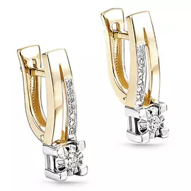 Серьги с английским замком из золота 12-21084-1000