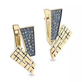 Серьги с английским замком из золота 12-21151-2302