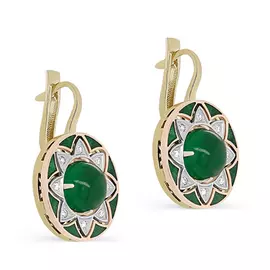 Серьги с английским замком из золота 12-21373-1913