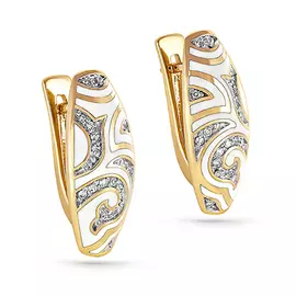 Серьги с английским замком из золота 12-2906-1010