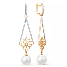 Серьги с английским замком из золота 21802167