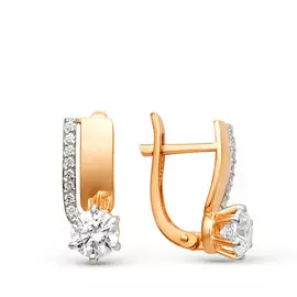 Серьги с английским замком из золота 21802413