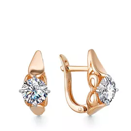 Серьги с английским замком из золота 21802695