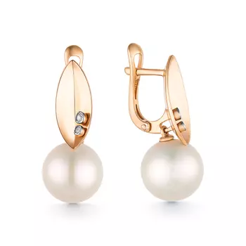 Серьги с английским замком из золота 21802702