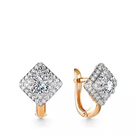 Серьги с английским замком из золота 21802814