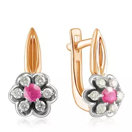 Серьги с английским замком из золота 21854-103