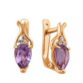 Серьги с английским замком из золота 21-0931-11-07