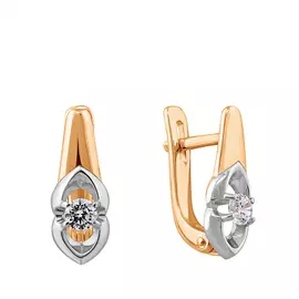 Серьги с английским замком из золота 21-0955-10-01