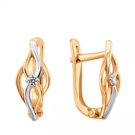 Серьги с английским замком из золота 21-1002-10-01