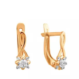 Серьги с английским замком из золота 21-1338-11-01