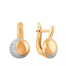 Серьги с английским замком из золота 21-1555-11-01