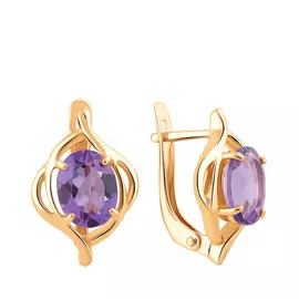 Серьги с английским замком из золота 21-1659-11-07