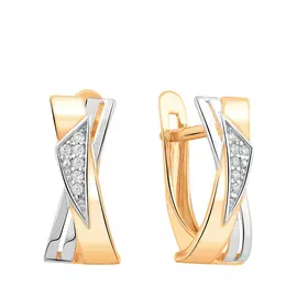 Серьги с английским замком из золота 21-1980-10-01