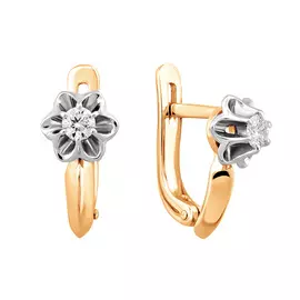 Серьги с английским замком из золота 21-9120-17-02