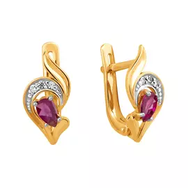 Серьги с английским замком из золота 21-9164-13-05