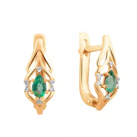 Серьги с английским замком из золота 21-9168-11-04